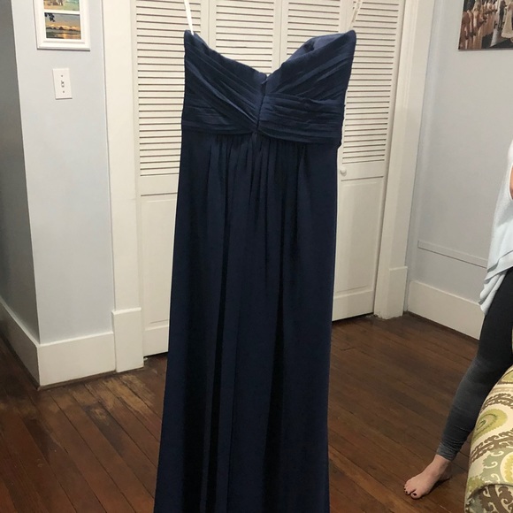 Blue Strapless Bridesmaid Dress - Picture 5 of 9